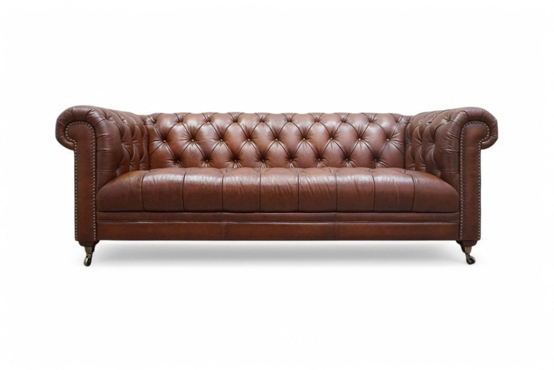 At The Helm Walter 3.5 Seater Leather Sofa, Windsor Brown