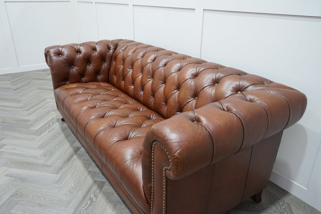 At The Helm Walter 3.5 Seater Leather Sofa, Windsor Brown