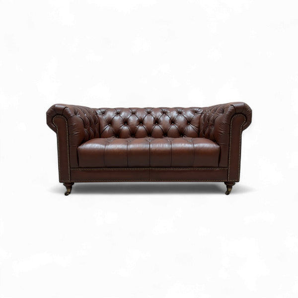 At The Helm Walter Small 2 Seater Leather Sofa, Vintage Cognac