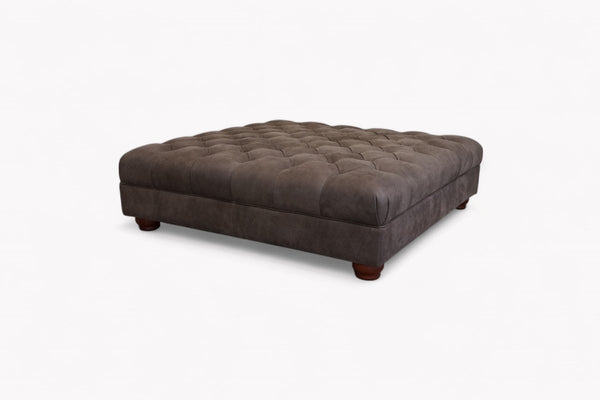 Atlantis Large Leather Ottoman, Explorer Dragonstone