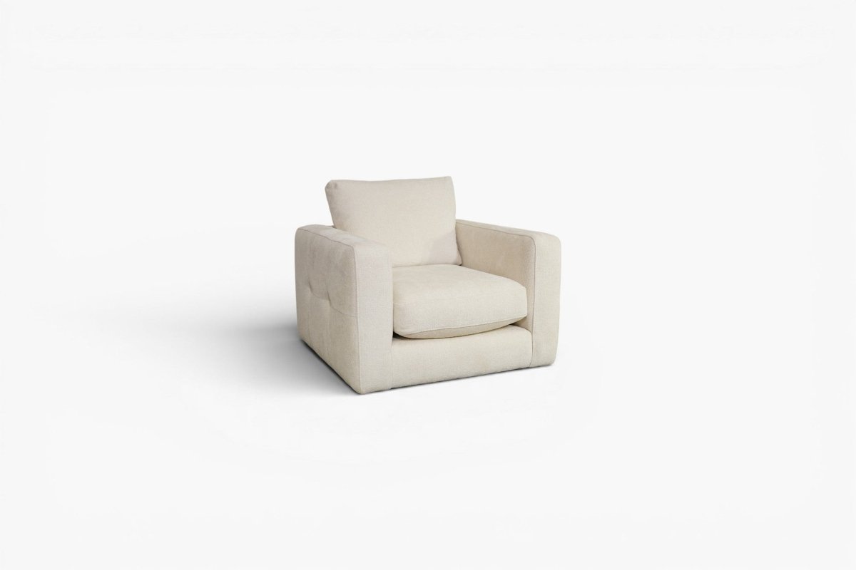Bahrain Fabric Armchair, Ivory Mix
