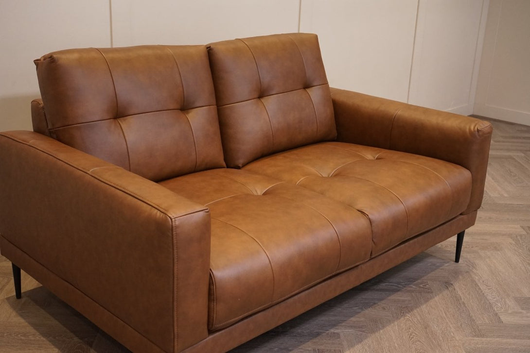 Bailey 2 Seater Leather Sofa, Premium Cocoa