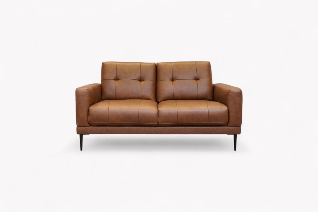 Bailey 2 Seater Leather Sofa, Premium Cocoa