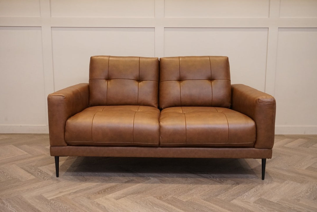 Bailey 2 Seater Leather Sofa, Premium Cocoa