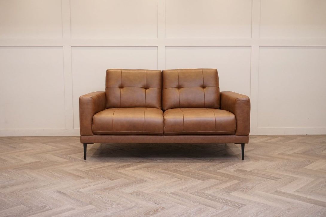 Bailey 2 Seater Leather Sofa, Premium Cocoa