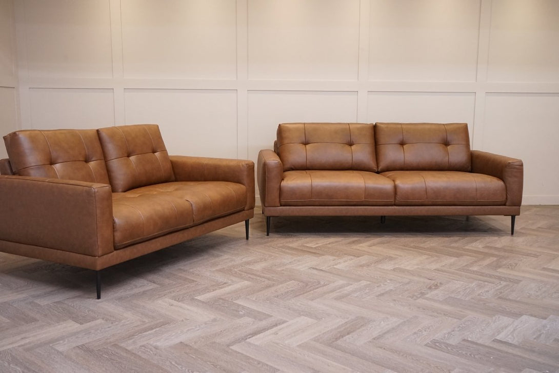 Bailey 3 + 2 Leather Sofa Set, Premium Cocoa
