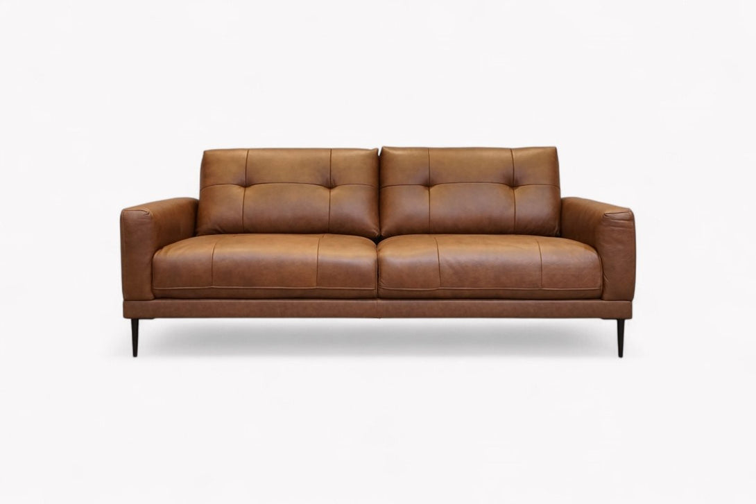 Bailey 3 Seater Leather Sofa, Premium Cocoa