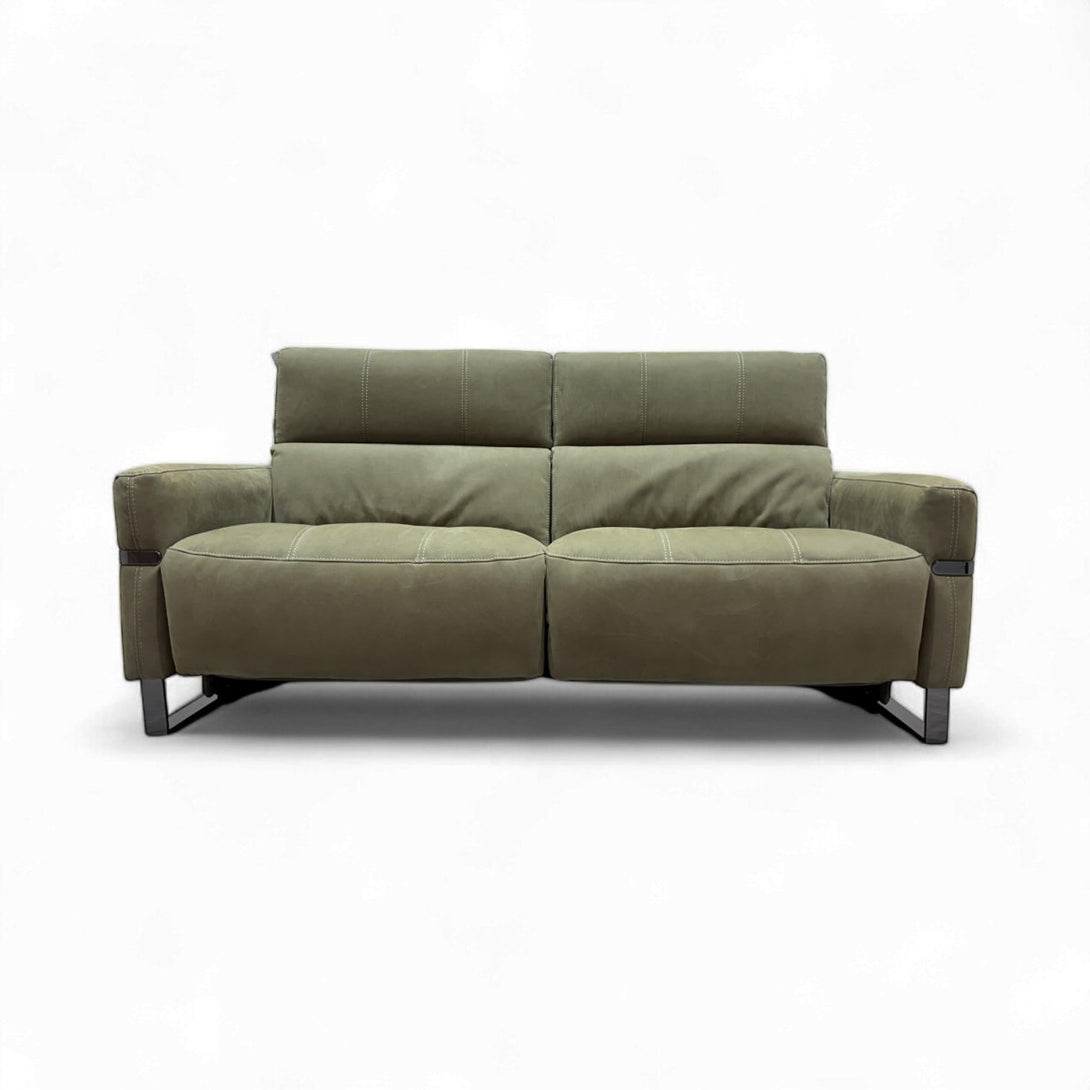 Bambino 2 Power Reclining Seater Fabric Sofa, Olive