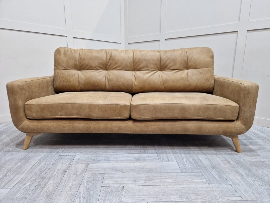 Barbican Grand 4 Seater Leather Sofa, Demetra Light Tan