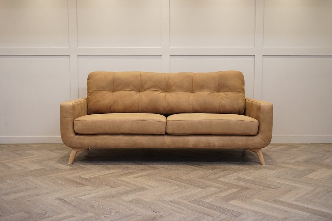 Barbican Grand 4 Seater Leather Sofa, Demetra Light Tan