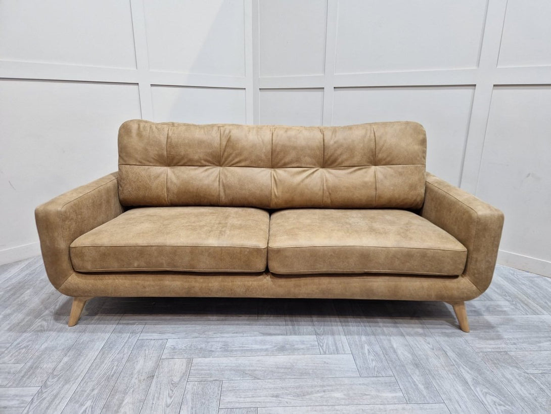 Barbican Grand 4 Seater Leather Sofa, Demetra Light Tan