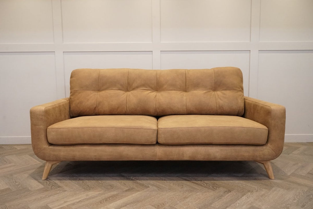 Barbican Grand 4 Seater Leather Sofa, Demetra Light Tan