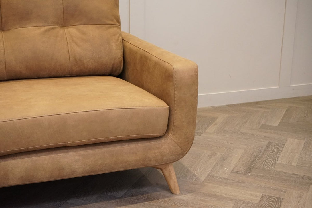 Barbican Grand 4 Seater Leather Sofa, Demetra Light Tan