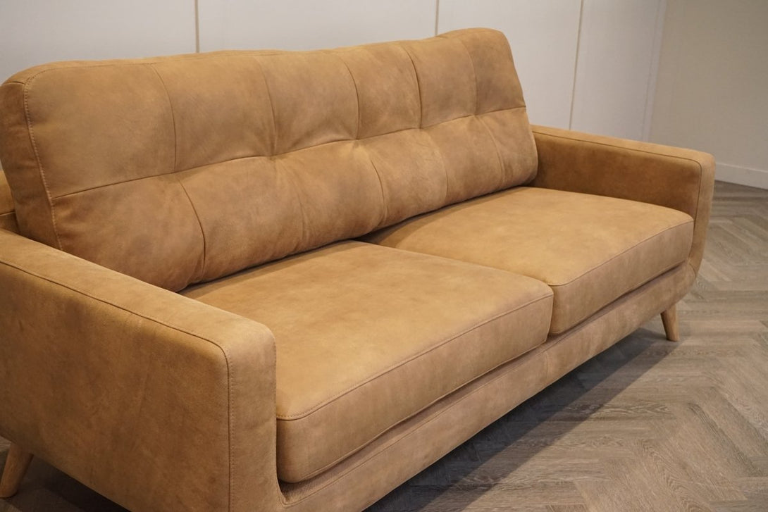 Barbican Grand 4 Seater Leather Sofa, Demetra Light Tan