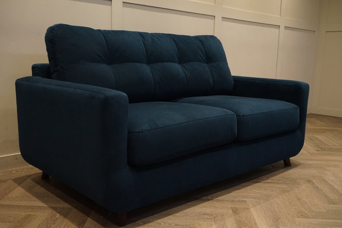 Barbican Medium 2 Seater Sofa Bed, Plush Velvet Navy