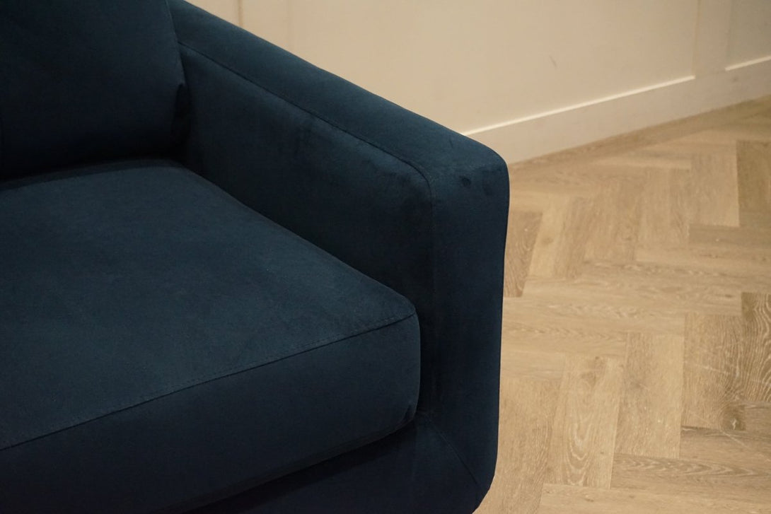 Barbican Medium 2 Seater Sofa Bed, Plush Velvet Navy