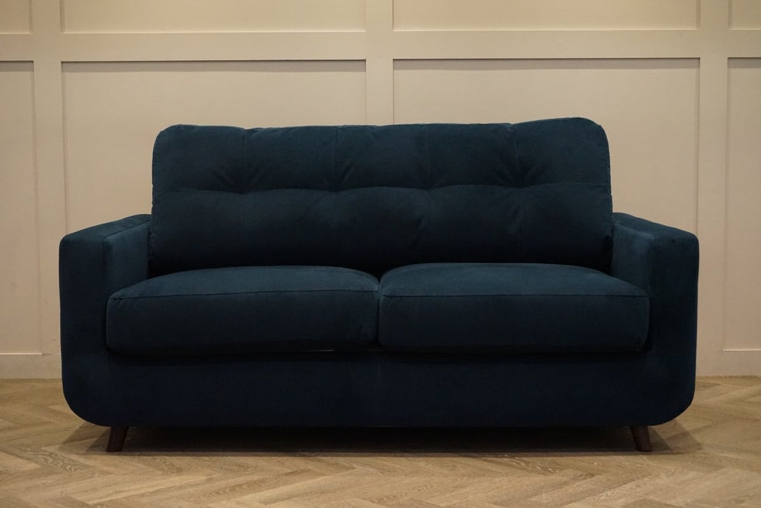 Barbican Medium 2 Seater Sofa Bed, Plush Velvet Navy