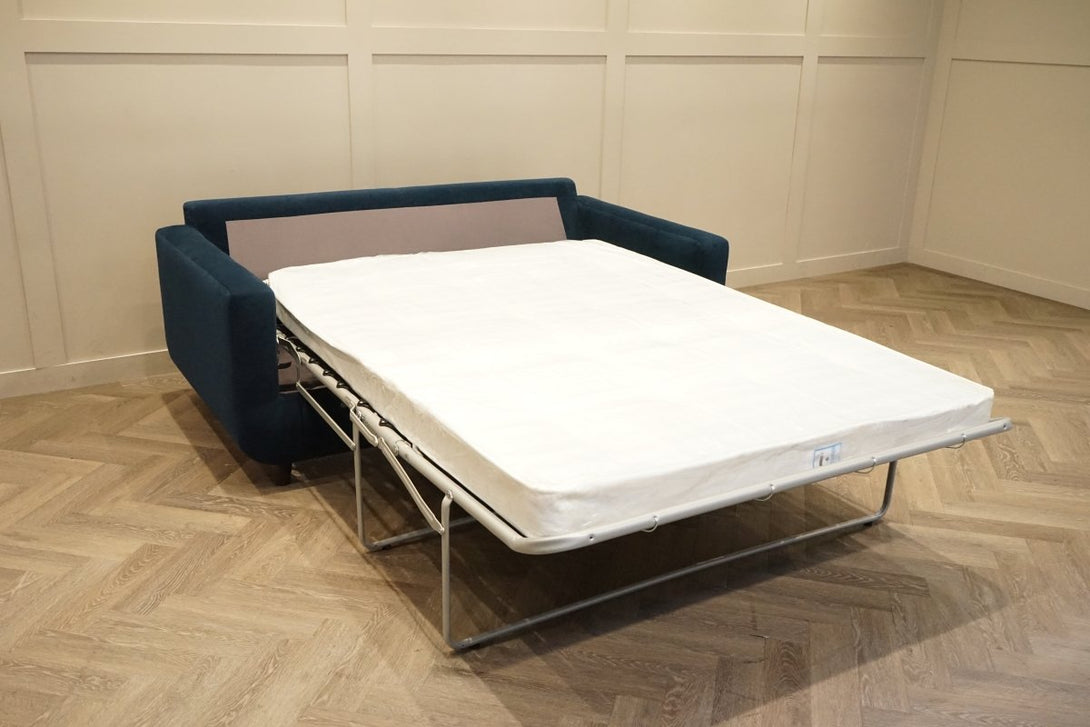 Barbican Medium 2 Seater Sofa Bed, Plush Velvet Navy