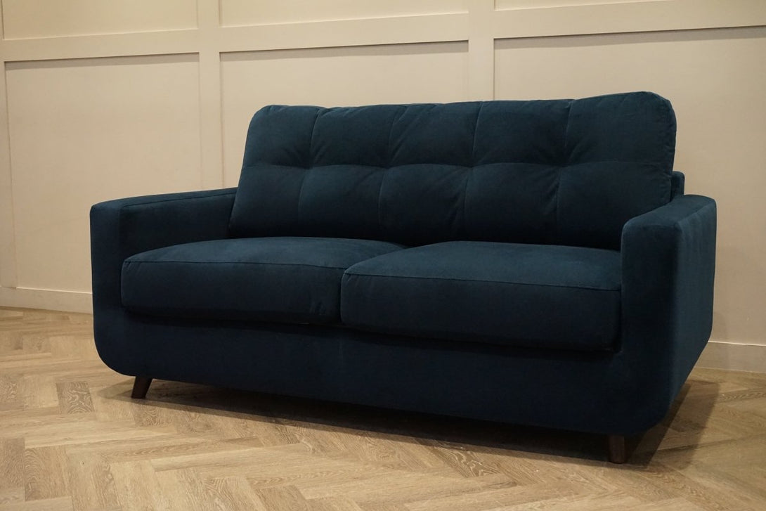 Barbican Medium 2 Seater Sofa Bed, Plush Velvet Navy