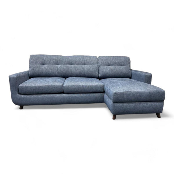 Barbican RHF Chaise Sofa Bed with Storage, Soft Touch Chenille Midnight