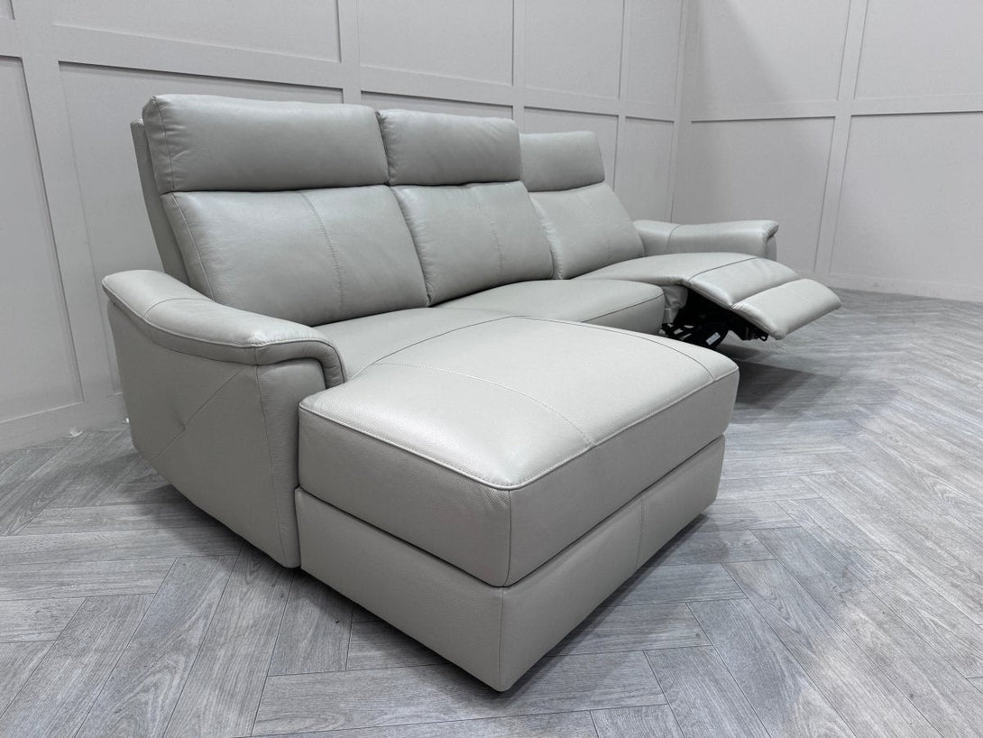 Barcelona 3 seater LHF Chaise Sofa, Grey Leather