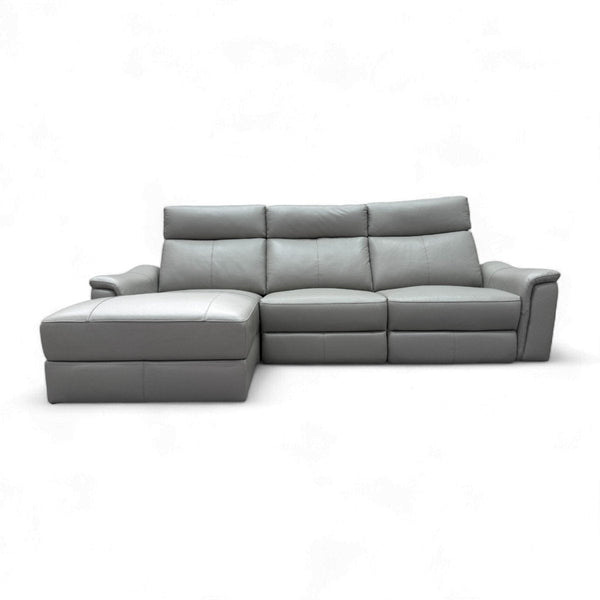 Barcelona 3 seater LHF Chaise Sofa, Grey Leather