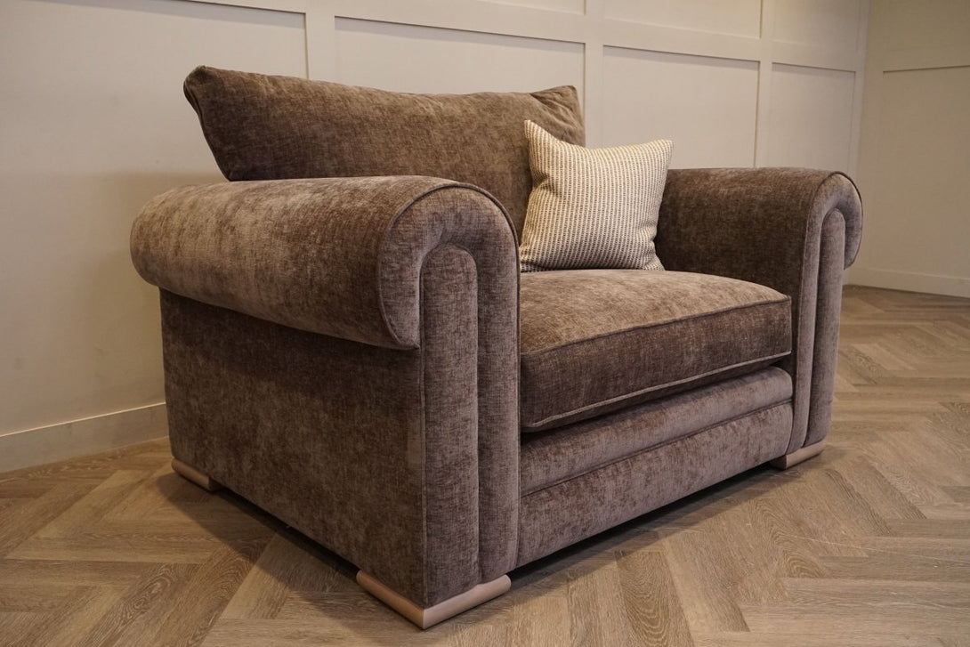 Bardot Large Cuddle Chair, Chenille Chocolate