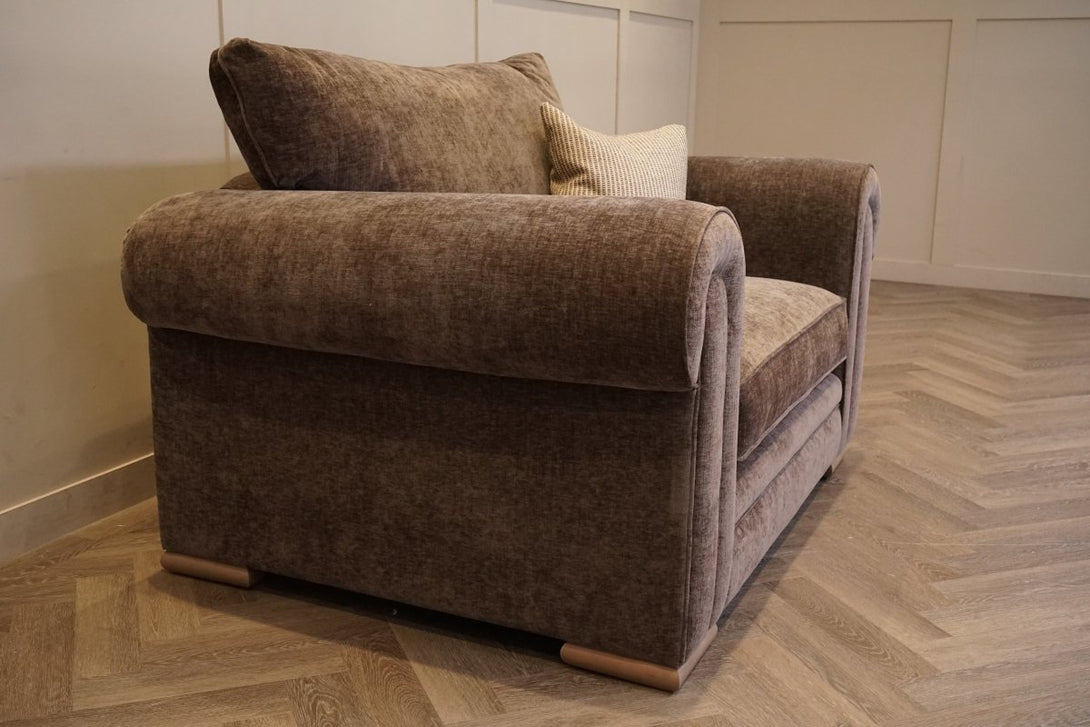 Bardot Large Cuddle Chair, Chenille Chocolate