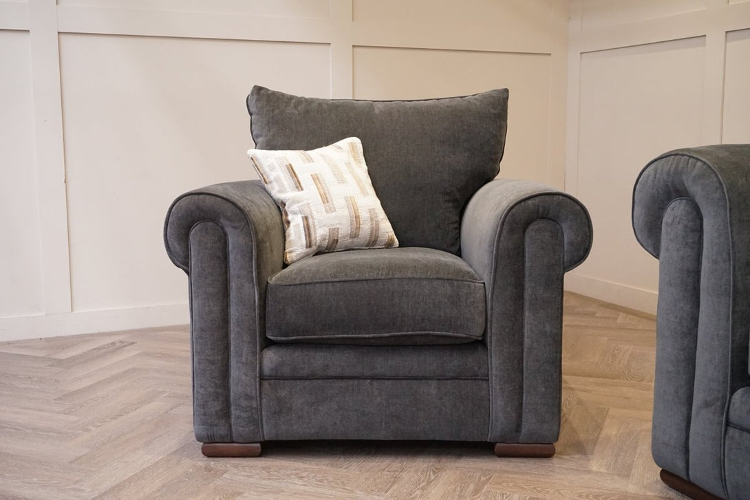 Bardot XL Pillow Back 4 Seater Sofa & Armchair, Dusk Slate