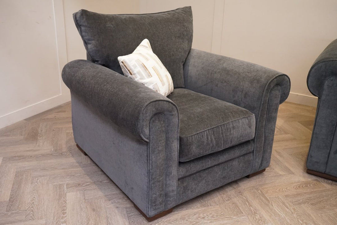 Bardot XL Pillow Back 4 Seater Sofa & Armchair, Dusk Slate