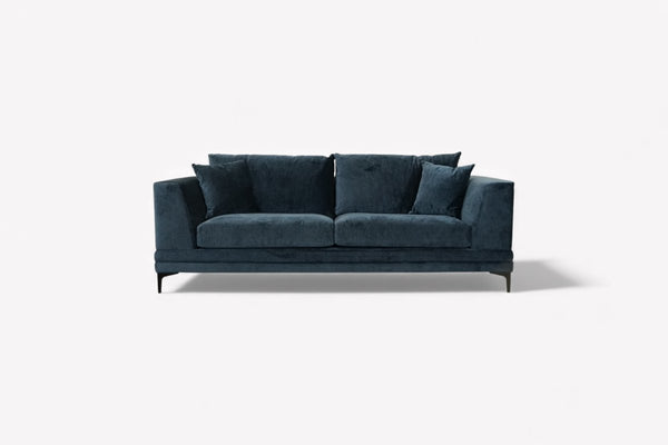 Belvedere Large 3 Seater Fabric Sofa, Chunky Chenille Navy