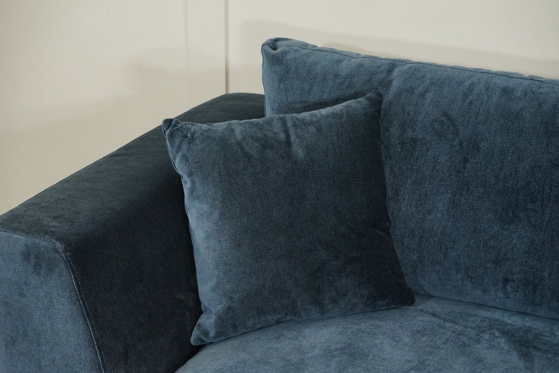 Belvedere Large 3 Seater Fabric Sofa, Chunky Chenille Navy