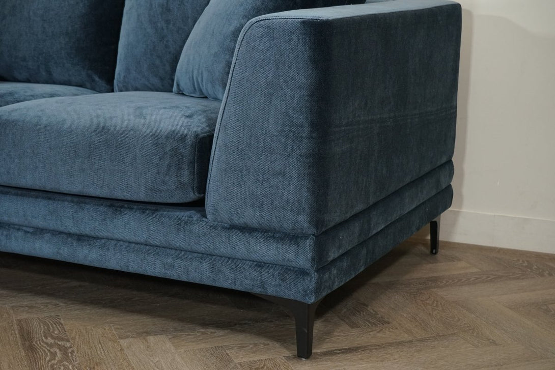 Belvedere Medium 2 Seater Fabric Sofa, Chunky Chenille Navy