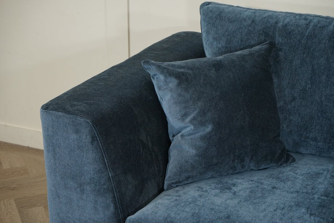 Belvedere Medium 2 Seater Fabric Sofa, Chunky Chenille Navy