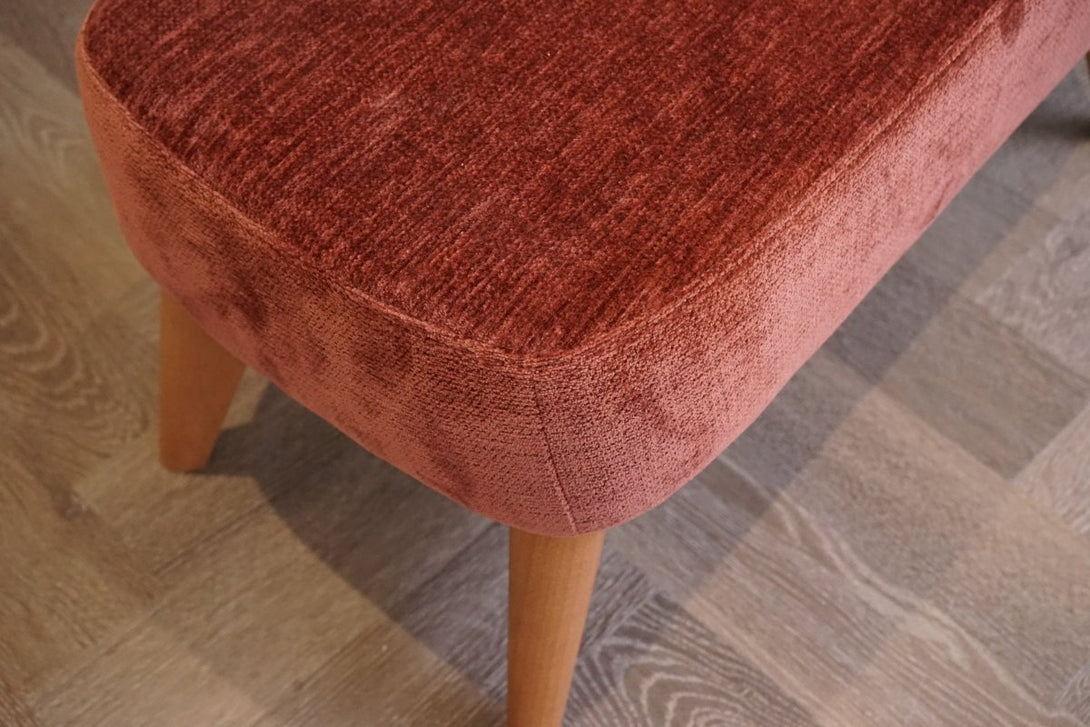 Bergen II Footstool, Plush Chenille Auburn