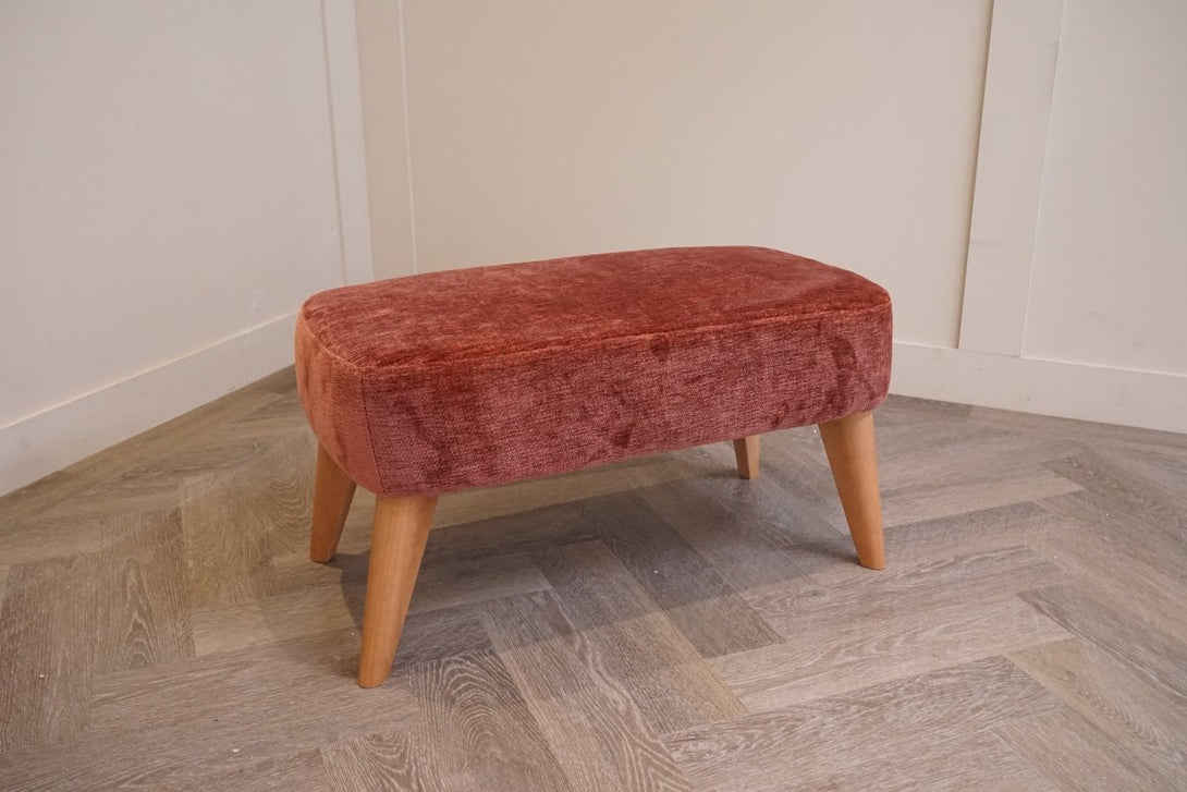 Bergen II Footstool, Plush Chenille Auburn