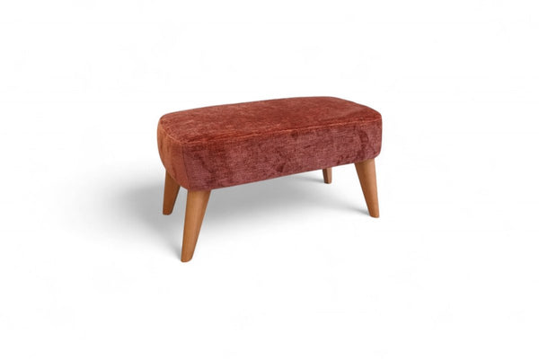 Bergen II Footstool, Plush Chenille Auburn