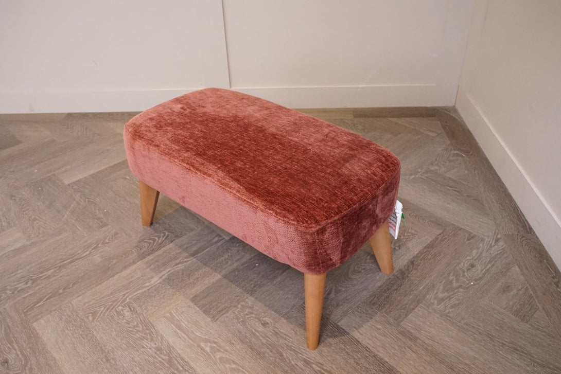 Bergen II Footstool, Plush Chenille Auburn