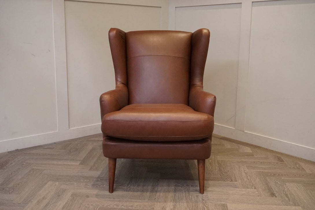 Bergen II Leather Armchair, Premium Caramel