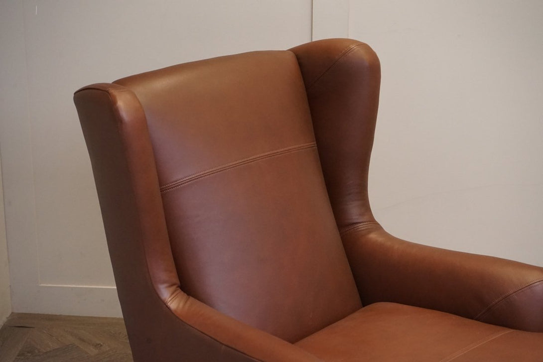 Bergen II Leather Armchair, Premium Caramel