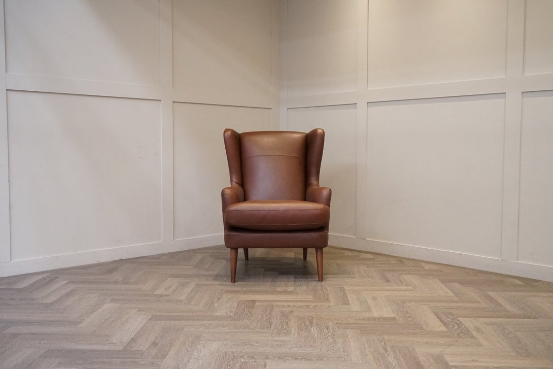 Bergen II Leather Armchair, Premium Caramel