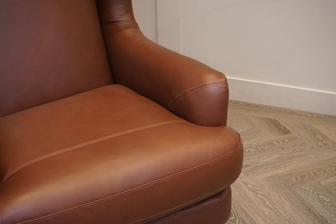 Bergen II Leather Armchair, Premium Caramel