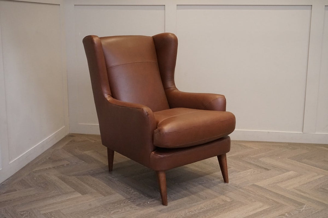Bergen II Leather Armchair, Premium Caramel
