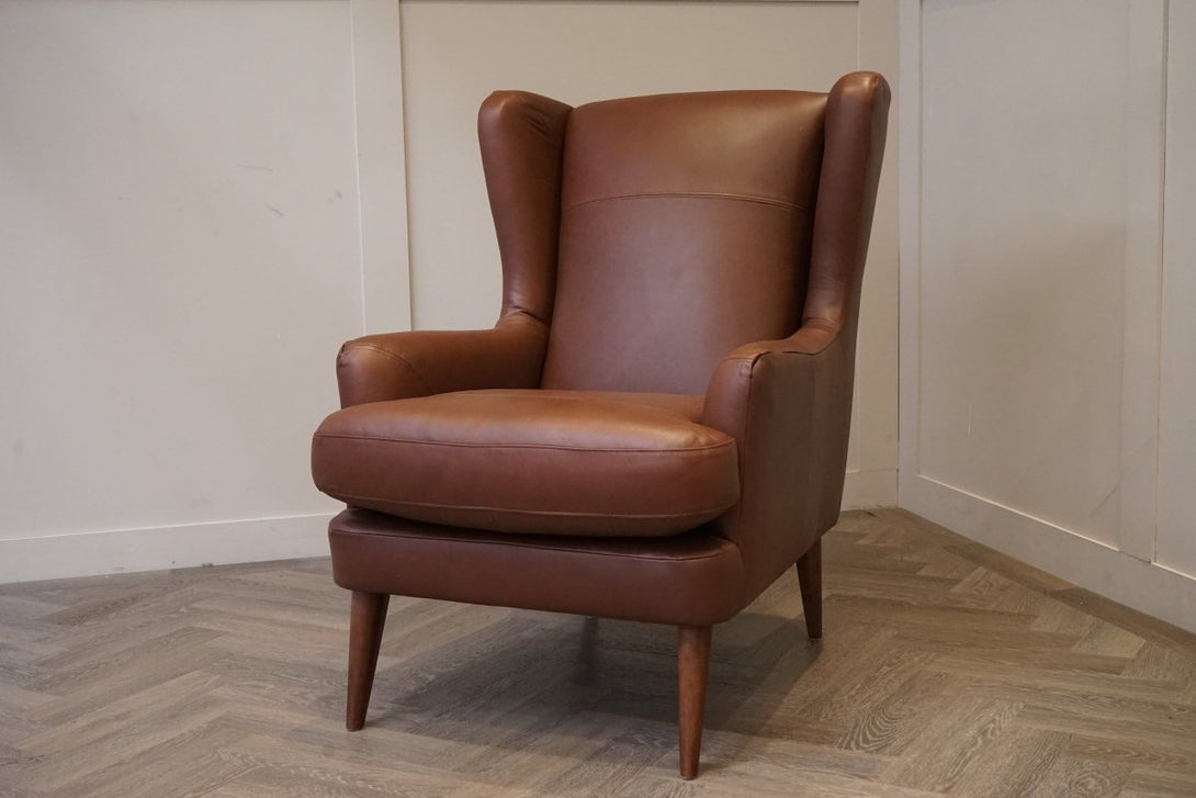 Bergen II Leather Armchair, Premium Caramel