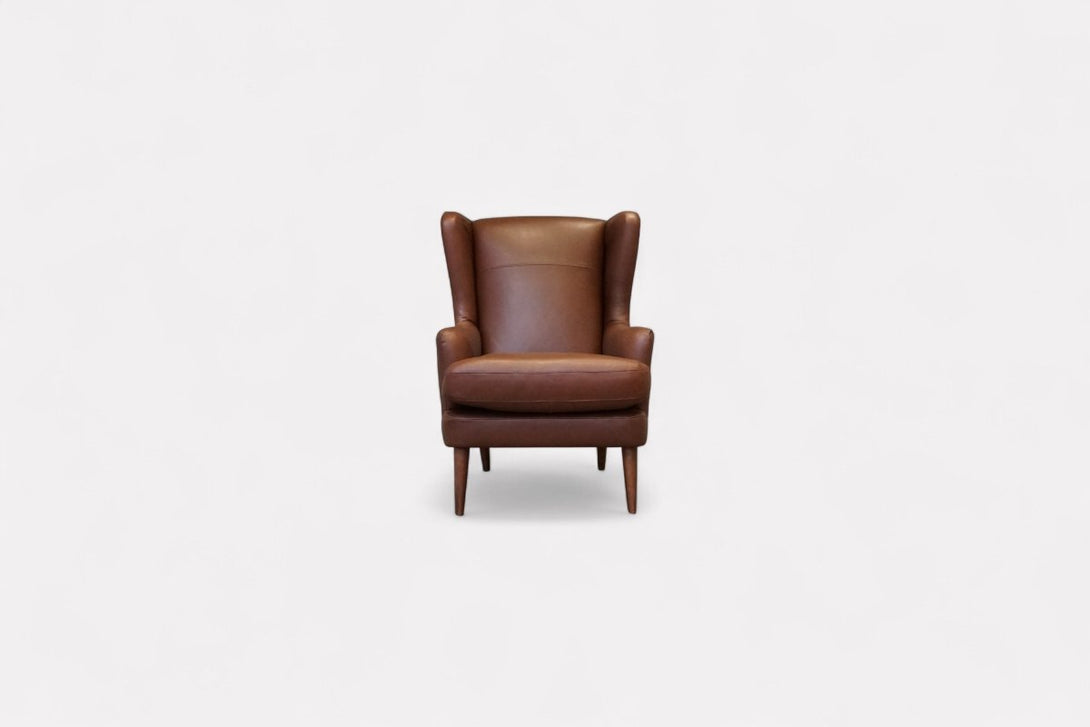 Bergen II Leather Armchair, Premium Caramel