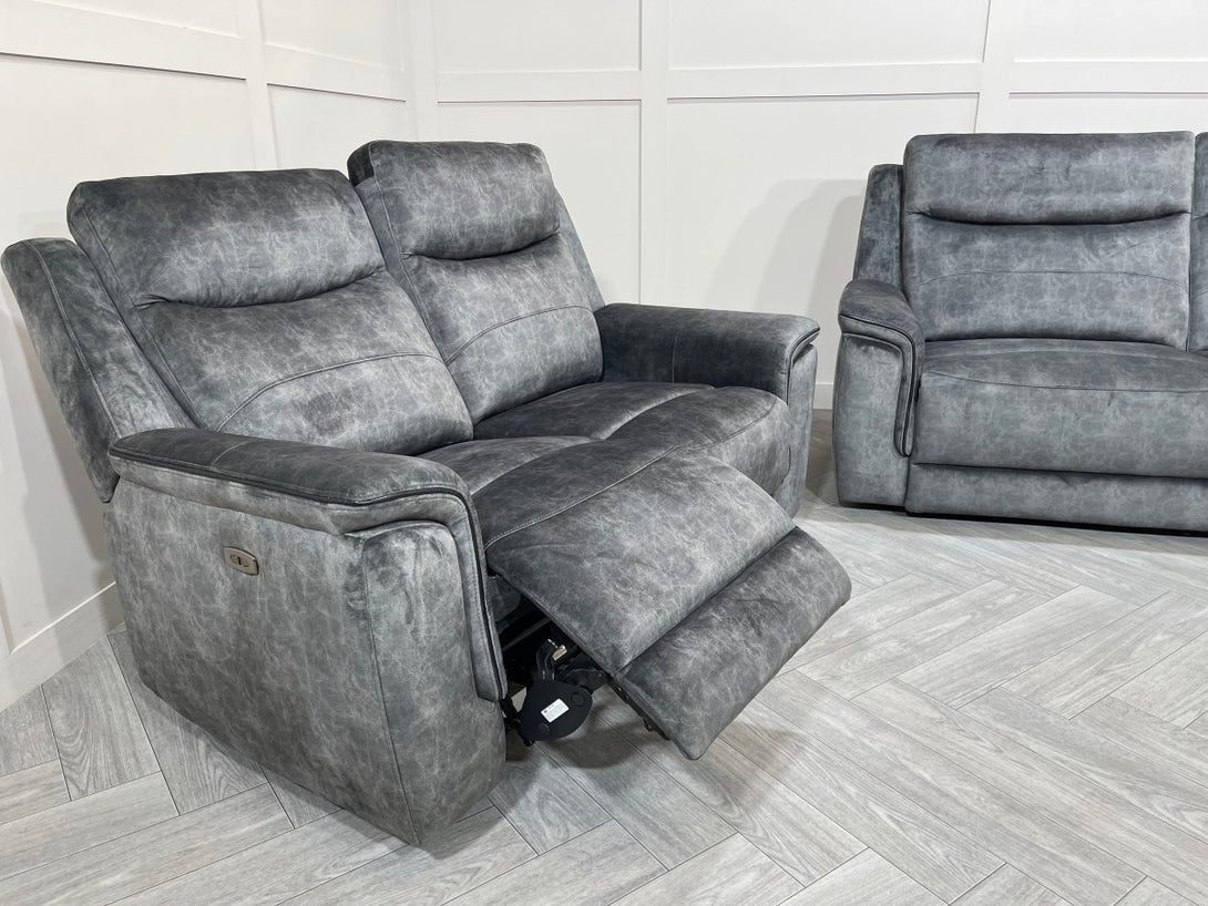 Berlin 3 Seater & 2 Seater Power Recliner Sofas, Dark Grey