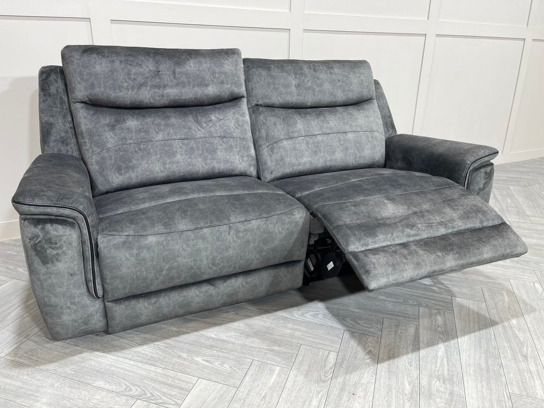 Berlin 3 Seater & 2 Seater Power Recliner Sofas, Dark Grey