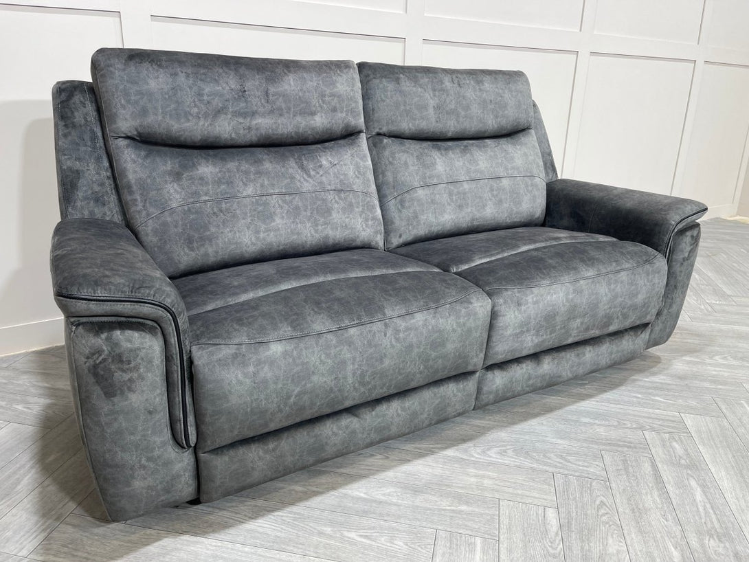 Berlin 3 Seater & 2 Seater Power Recliner Sofas, Dark Grey