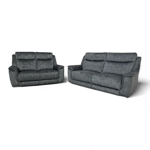 Berlin 3 Seater & 2 Seater Power Recliner Sofas, Dark Grey