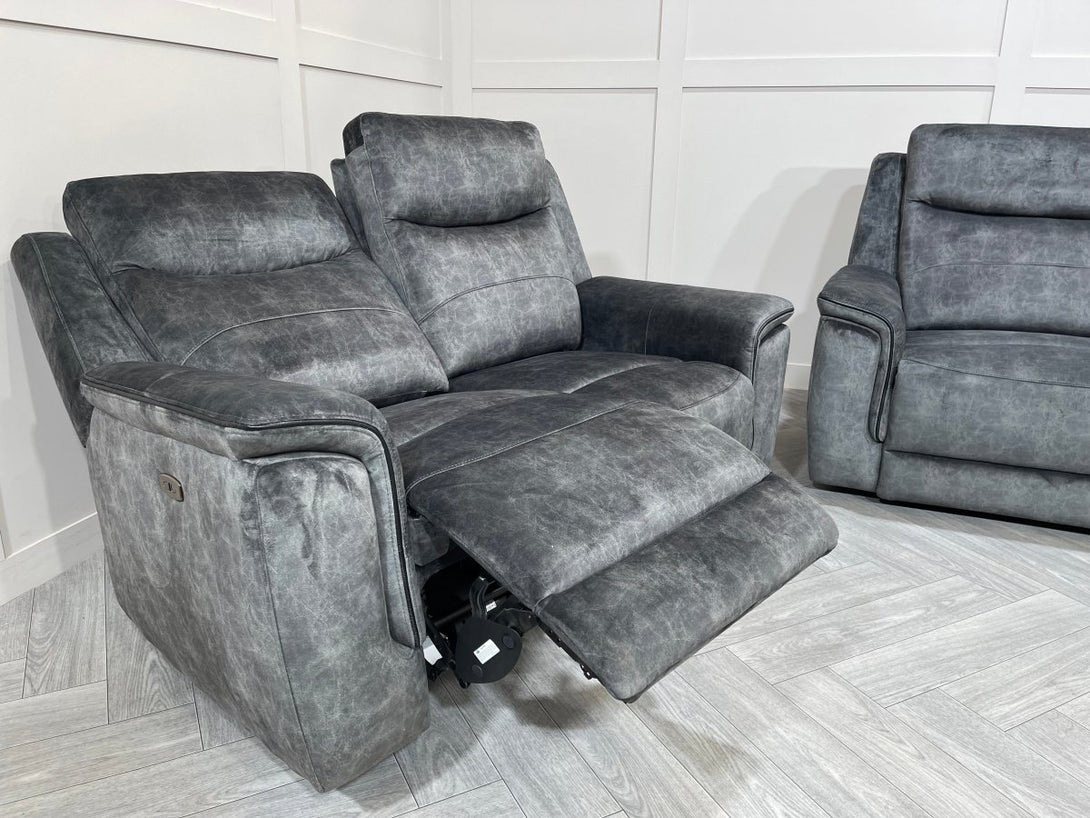 Berlin 3 Seater & 2 Seater Power Recliner Sofas, Dark Grey